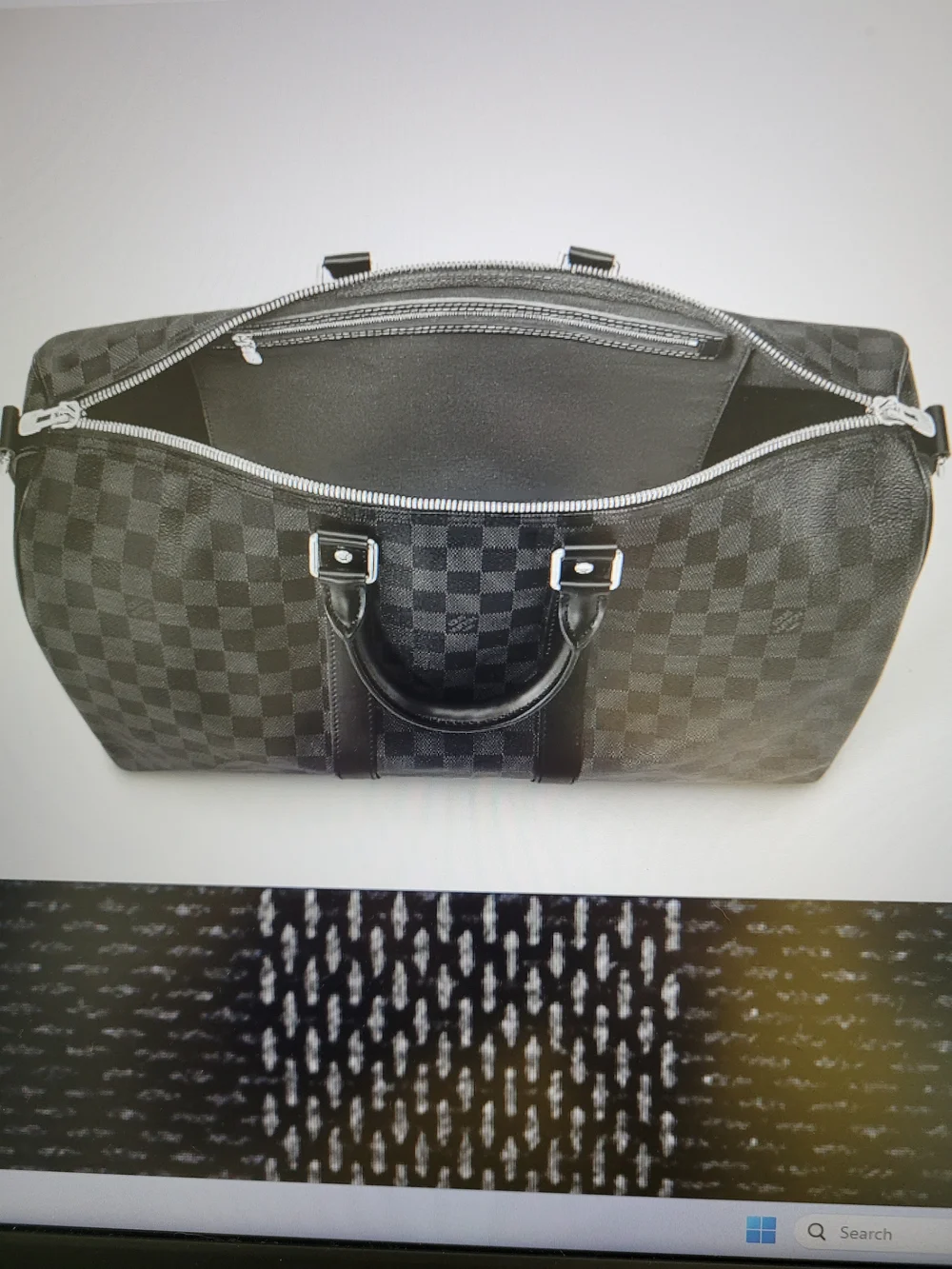 Louis Vuitton Men's Black Damier Keepall 45 Duffel Bag